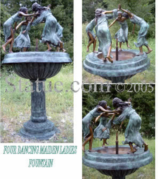 Four Dancing Maiden Ladies Bronze Fountain